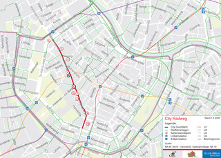 Cycle routes, cycle paths, cycle lanes of Vienna