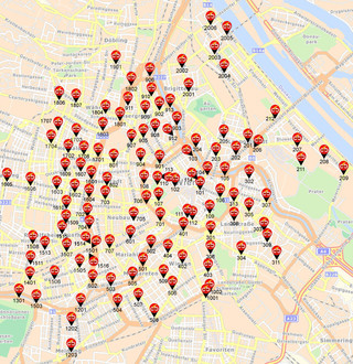 Map of Vienna Citybike stations, bike stations, bike hire