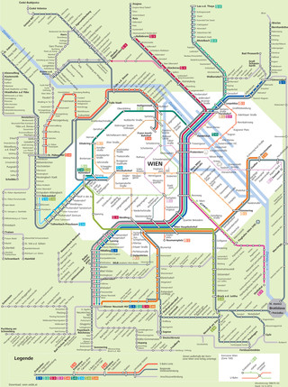 Map of Vienna s bahn, train, urban, commuter & suburban railway ÖBB network